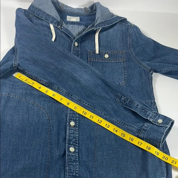 American Eagle Denim Hooded Button-Up Shacket. Unisex. Sz M - Picture 6 of 10